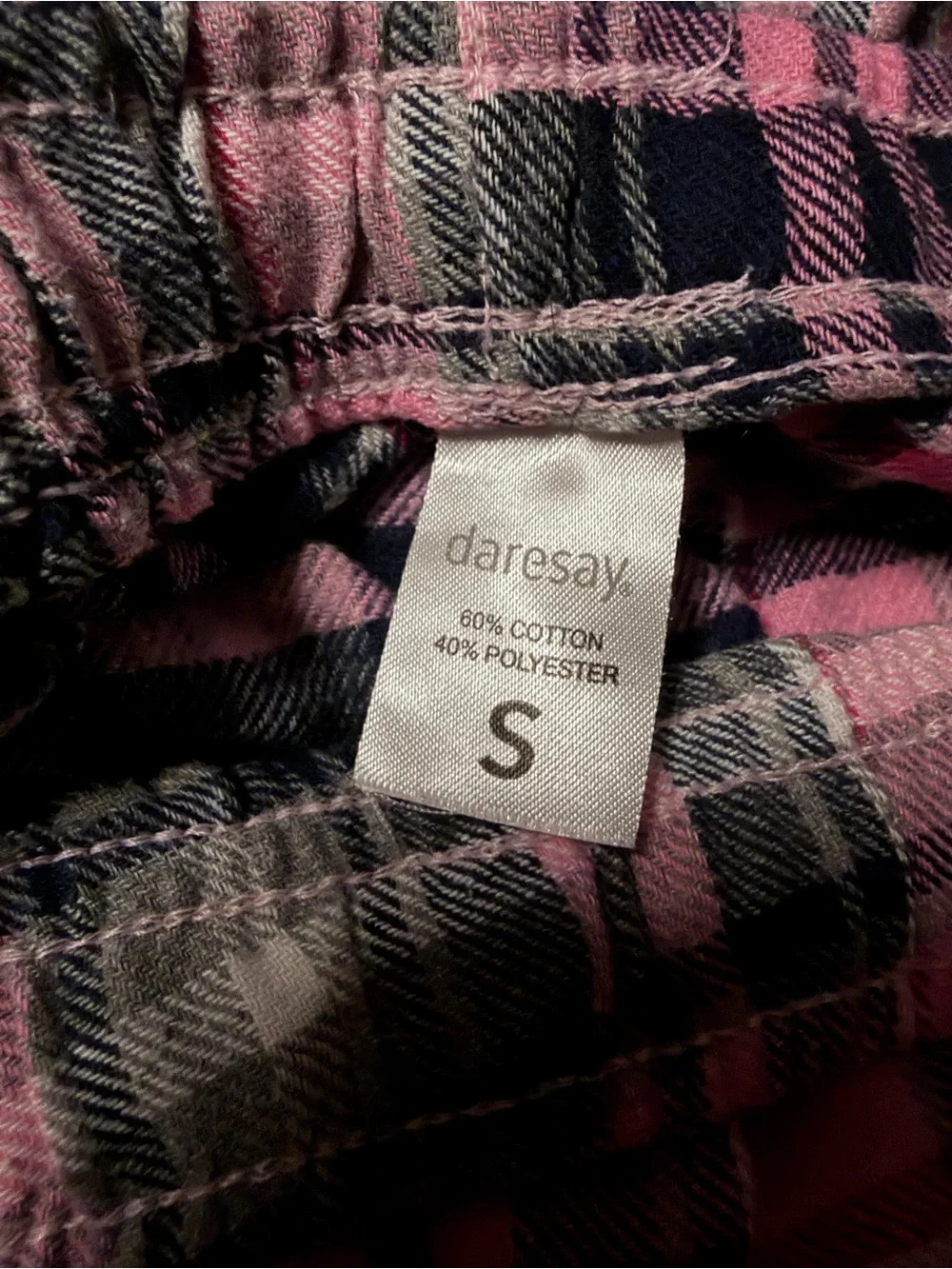 RESA Pink and Navy Plaid Fleece Joggers
